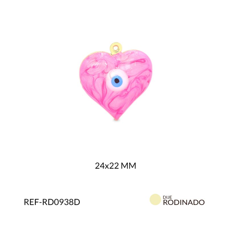Dije rodinado corazón 24x22mm x und