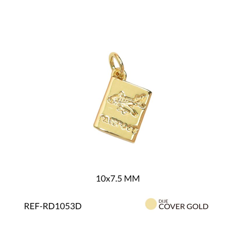 Dije Covergold passport avión mini 10x7.5mm x und