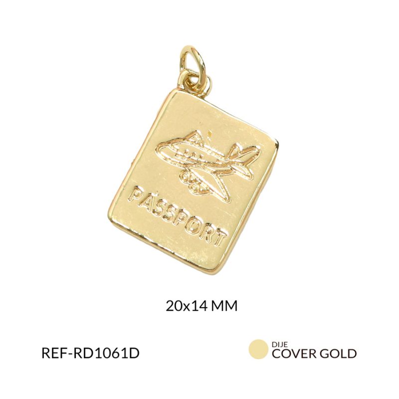 Dije covergold passport avión 20x14mm x und