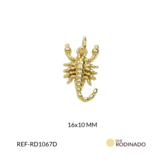 Dije rodinado escorpión 16x10mm x und