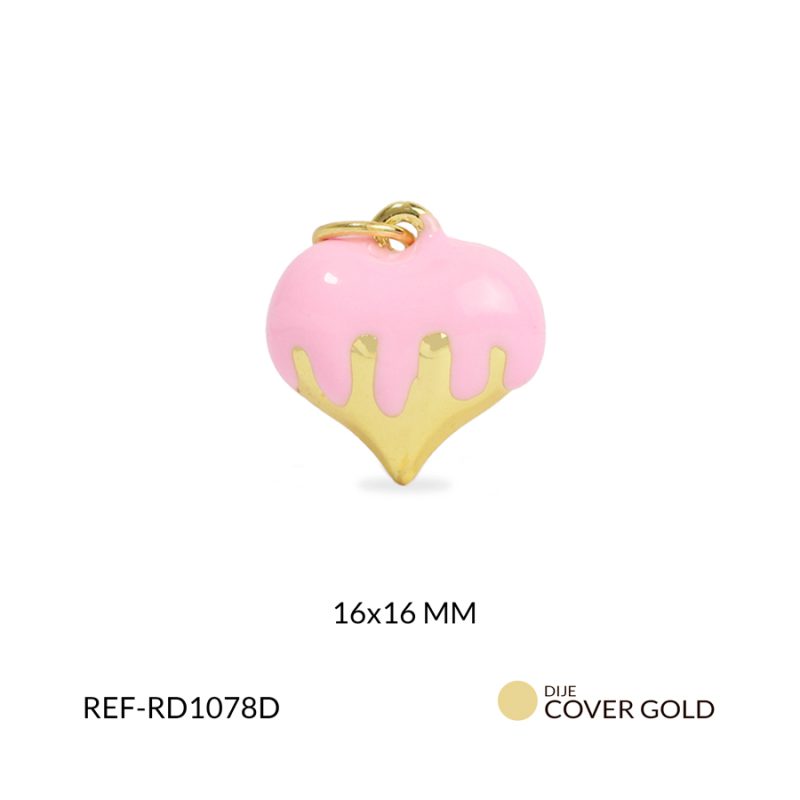 Dije covergold corazón 16x16mm x und