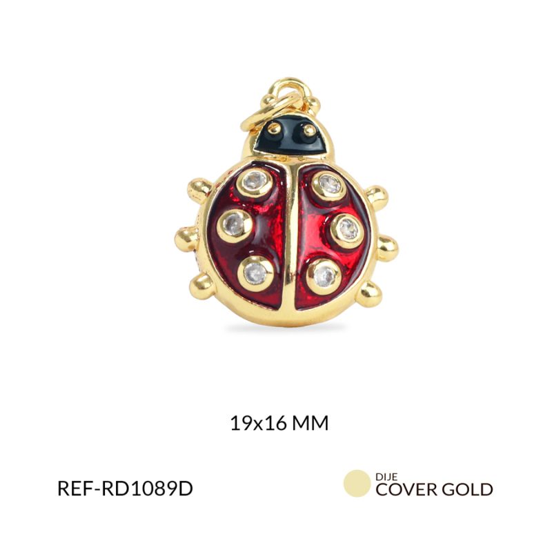 Dije covergold mariquita 19x16mm x und
