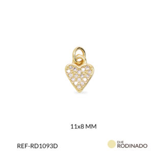 Dije rodinado corazón 11x8mm x und