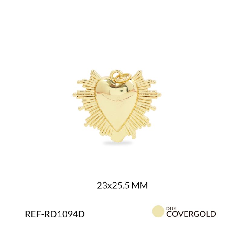 Dije covergold corazón 23x25.5mm x und