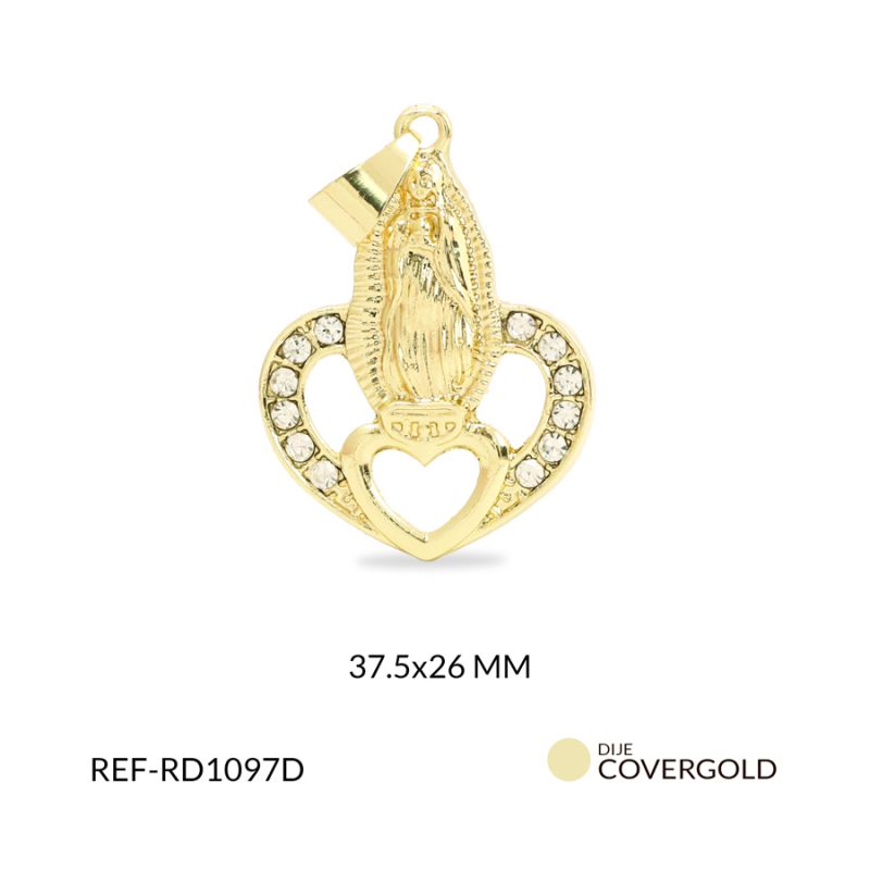 Dije rodinado virgen 37.5x26mm x und
