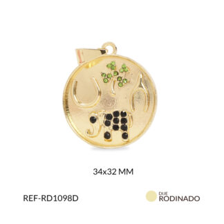 Dije rodinado circulo de la fortuna 34x32mm x und