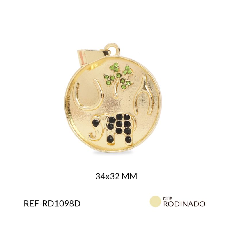 Dije rodinado circulo de la fortuna 34x32mm x und