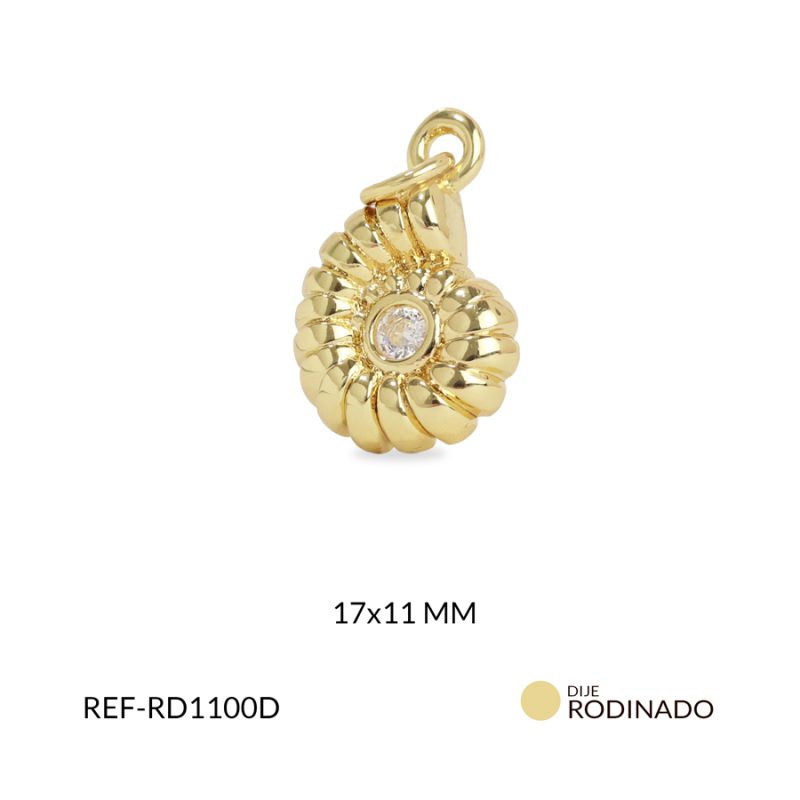 Dije rodinado caracol 17x11mm x und