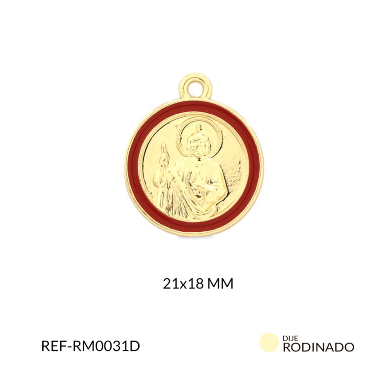 Medalla rodinada san judas tadeo 21x18mm x und