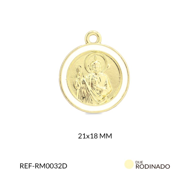 Medalla rodinada san judas tadeo 21x18mm x und