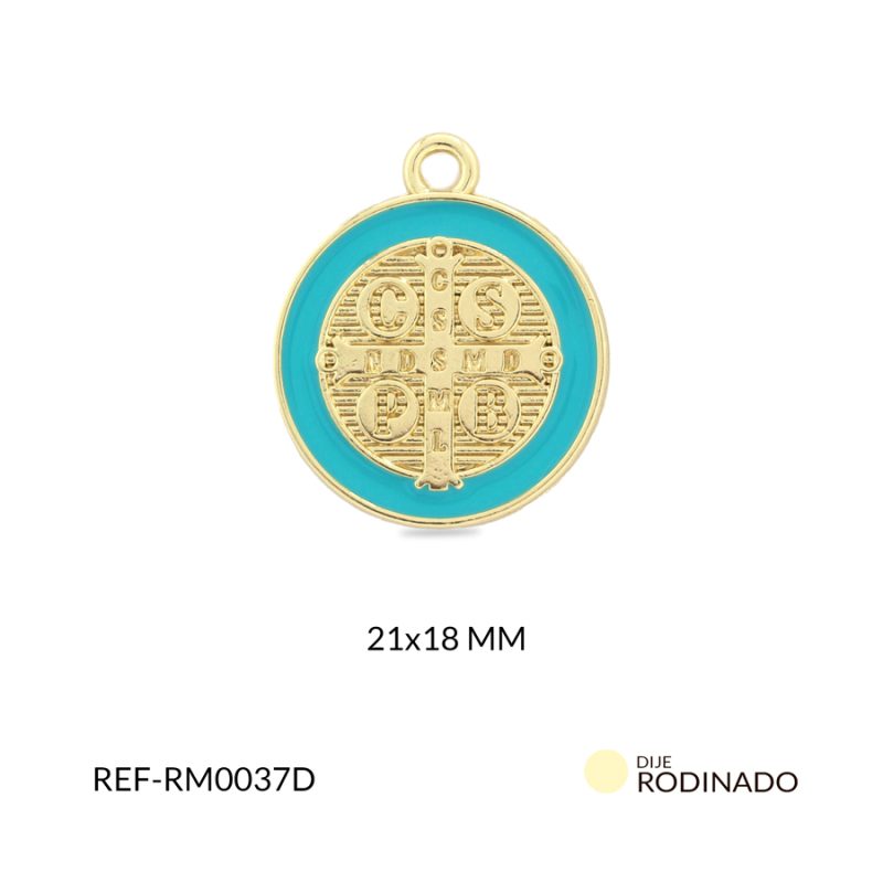 Medalla rodinada escudo san benito Verde M x und