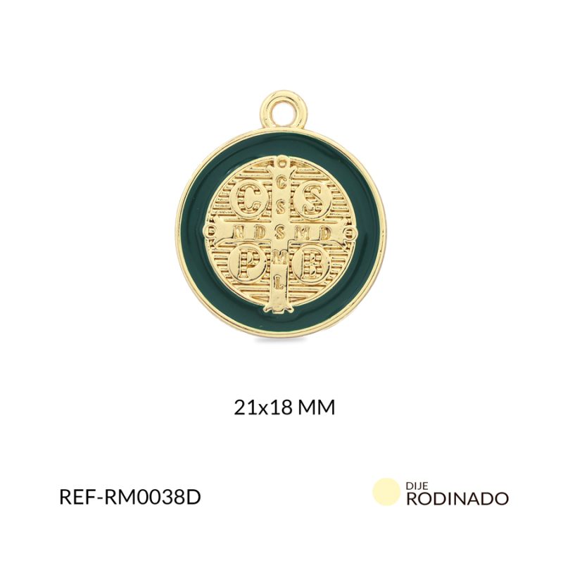 Medalla rodinada escudo san benito verde x und