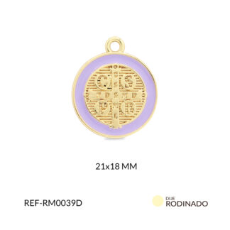 Medalla rodinada escudo san benito lila x und
