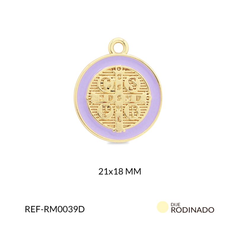 Medalla rodinada escudo san benito lila x und