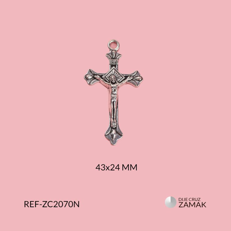 Cruz zamak cristo 43x24mm x 6und
