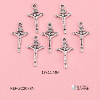 Cruz zamak cristo denario 19x11mm x 12und