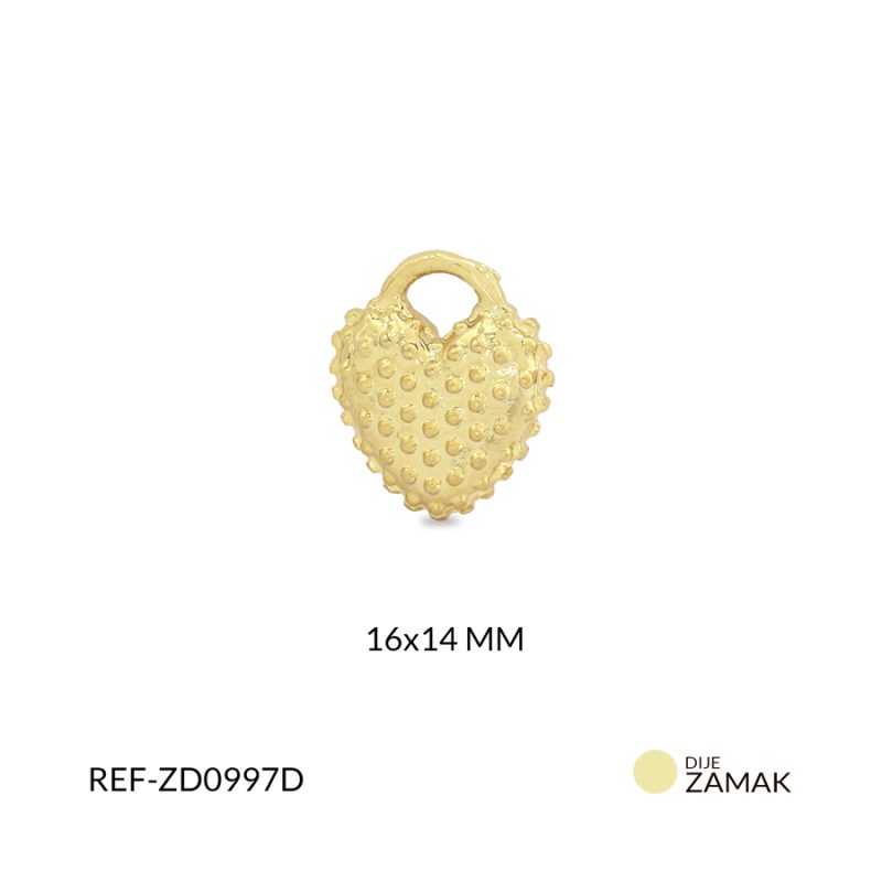 Dije zamak corazon relieve puntos 196x14mm x und