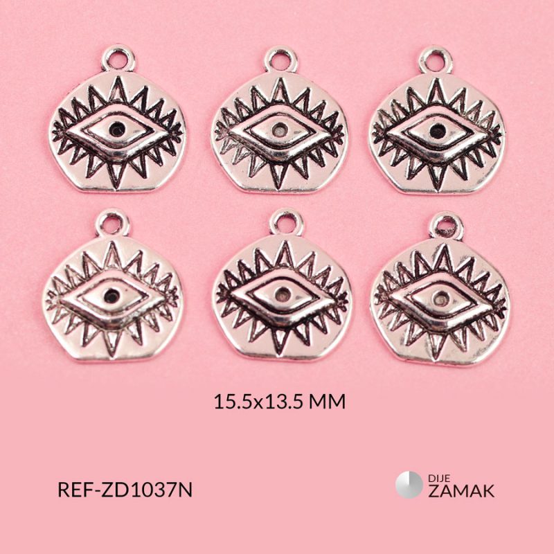 Dije zamak ojo 15.5x13.5mm x 12und