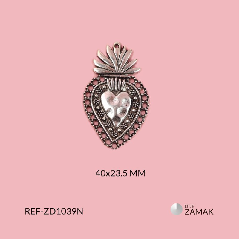 Dije zamak corazón 40x23.5mm x und