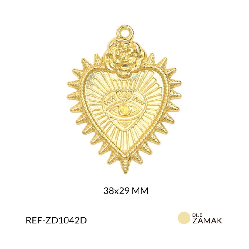 Dije zamak corazón 38x29mm x und