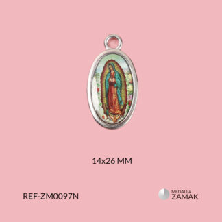 Medalla zamak virgen guadalupe 14x26mm x 3und