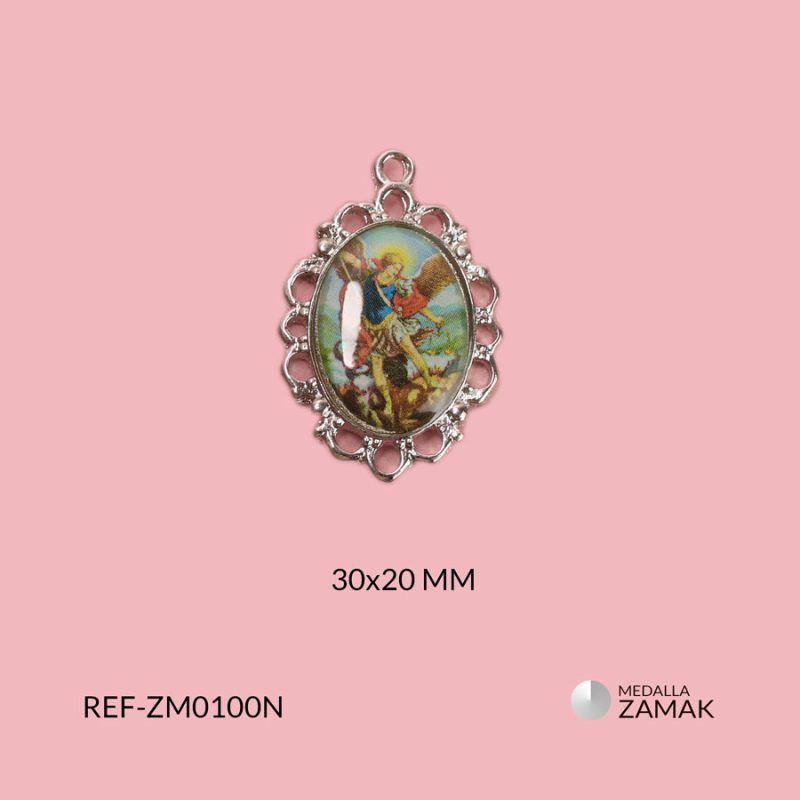 Medalla zamak san miguel 30x20mm x und