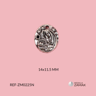 Medalla zamak virgen niño jesús 14x11.5mm x 12und