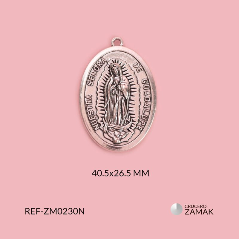 Medalla zamak virgen 40.5x26.5mm x und