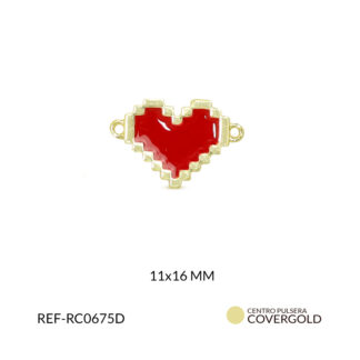 Centro pulsera covergold corazón 11x16mm x und