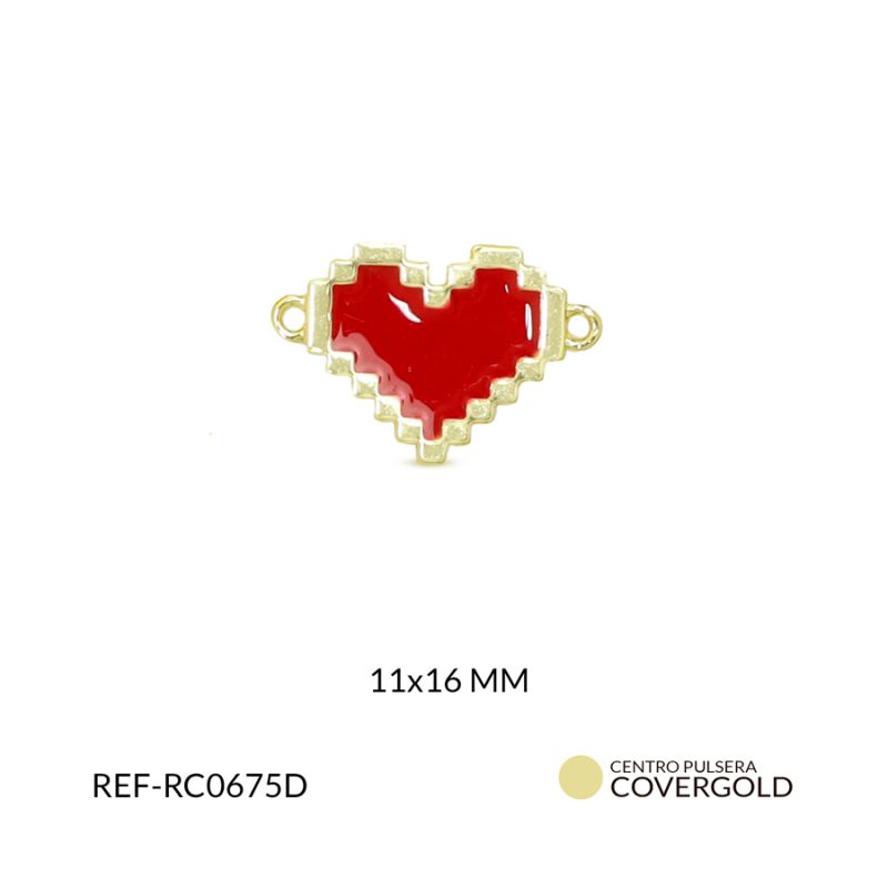 Centro pulsera covergold corazón 11x16mm x und