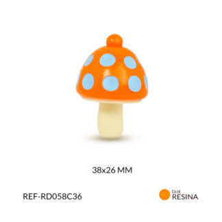 Dije resina hongo naranja 38x26mm x und