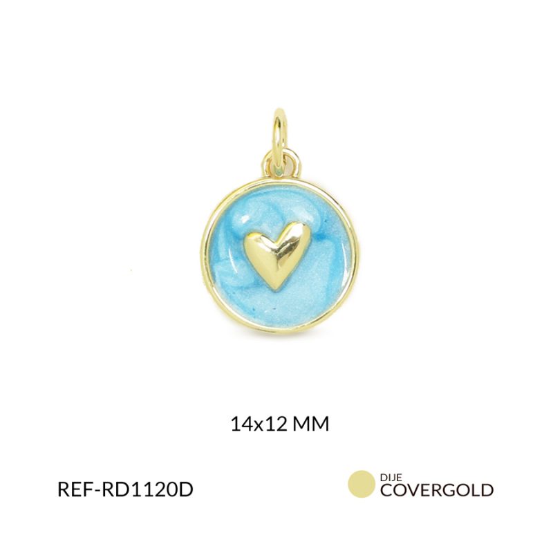 Dije covergold corazón 14x12mm x und