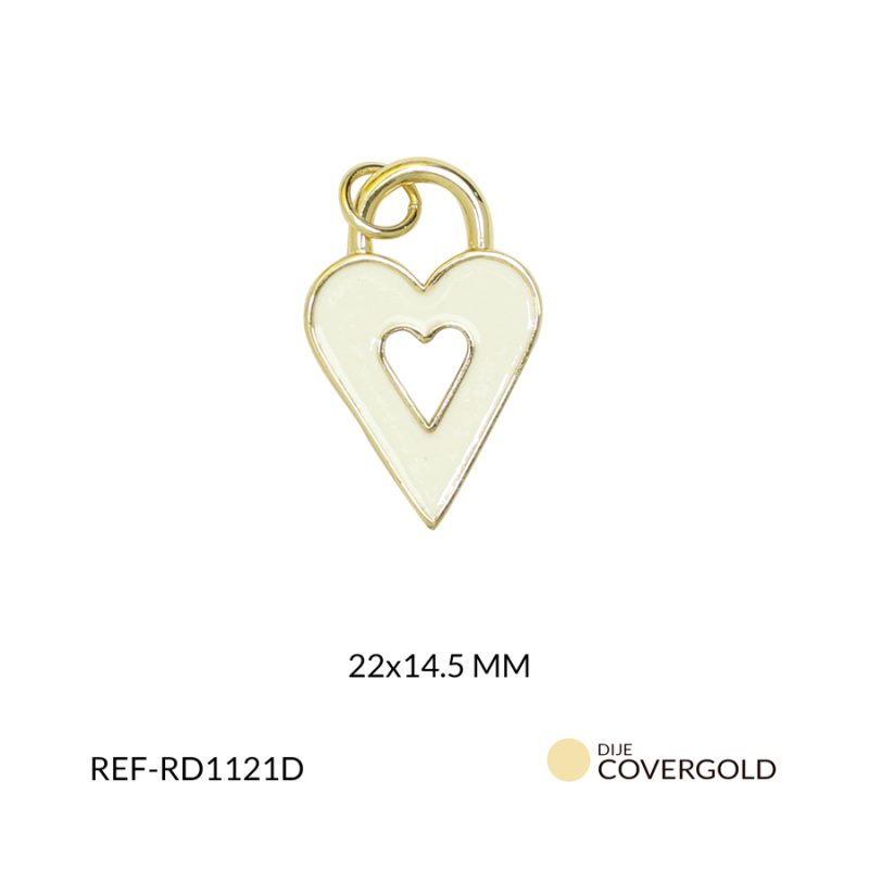 Dije covergold corazón 22x14.5mm x und