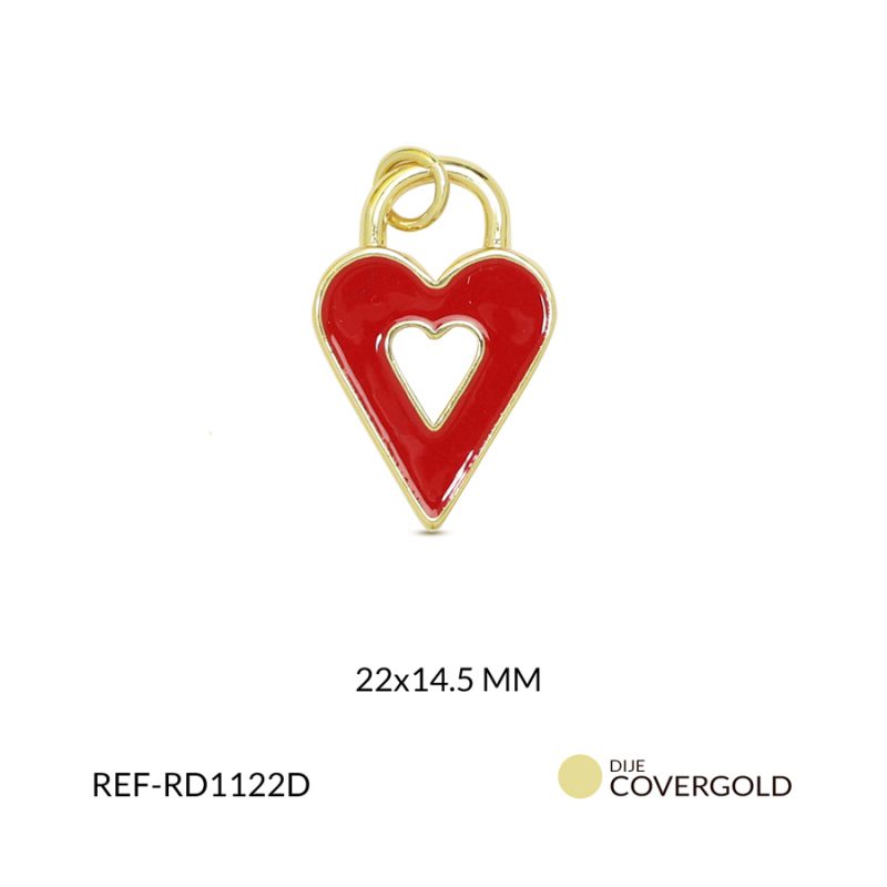 Dije covergold corazón 22x14.5mm x und