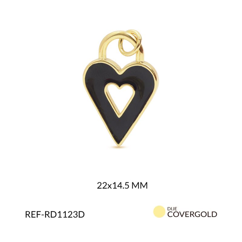 Dije covergold corazón 22x14.5mm x und