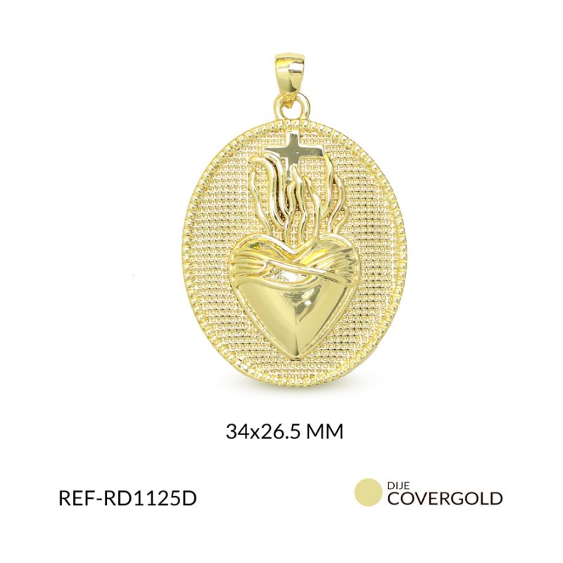 Dije covergold sagrado corazón 34x26.5mm x und