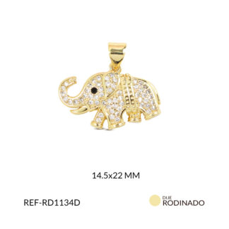 Dije rodinado elefante 14.5x22mm x und