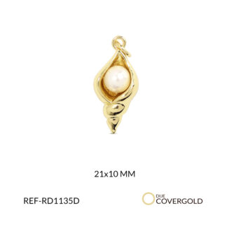 Dije covergold caracol perla 21x10mm x und