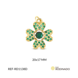 Dije rodinado trébol 20x17mm x und
