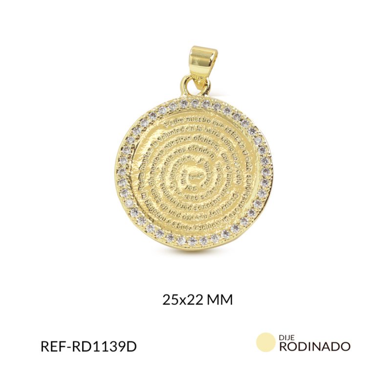 Dije rodinado padre nuestro 25x22mm x und