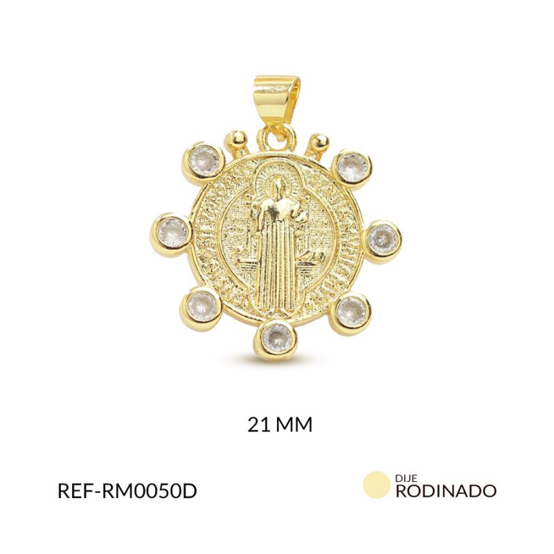 Medalla rodinado san benito 21mm x und
