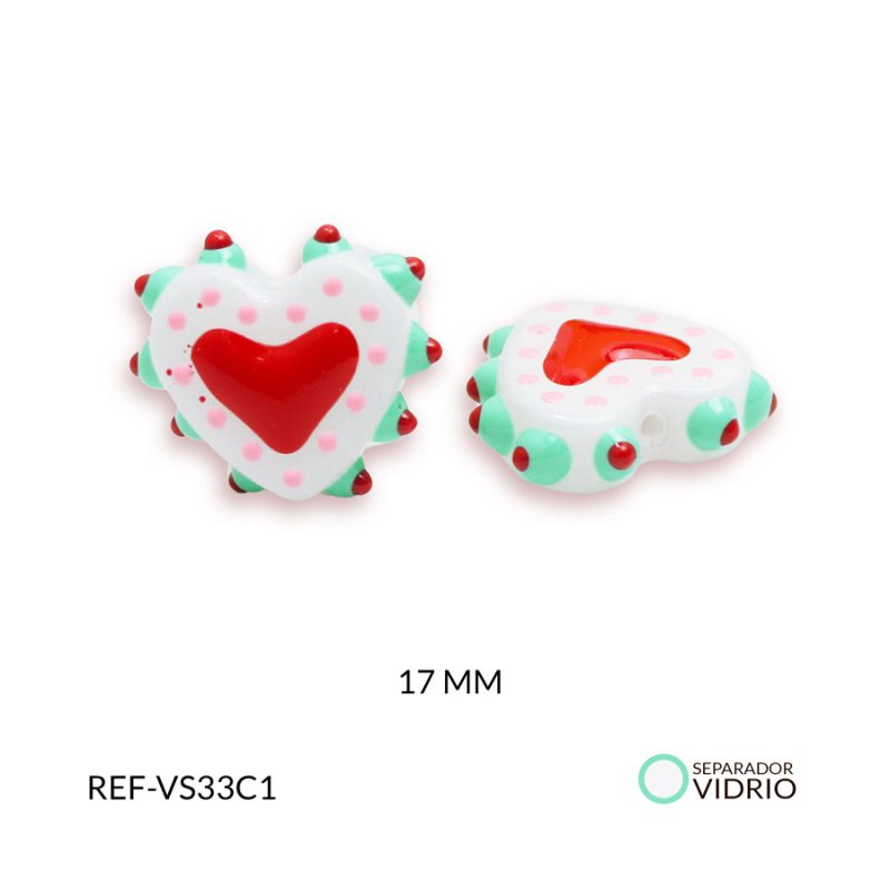 Separador vidrio corazón 17mm x und