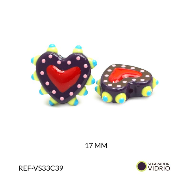 Separador vidrio corazón 17mm x und