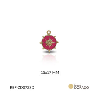Dije zamak resina rosa estrella cardinal 17x15mm x und