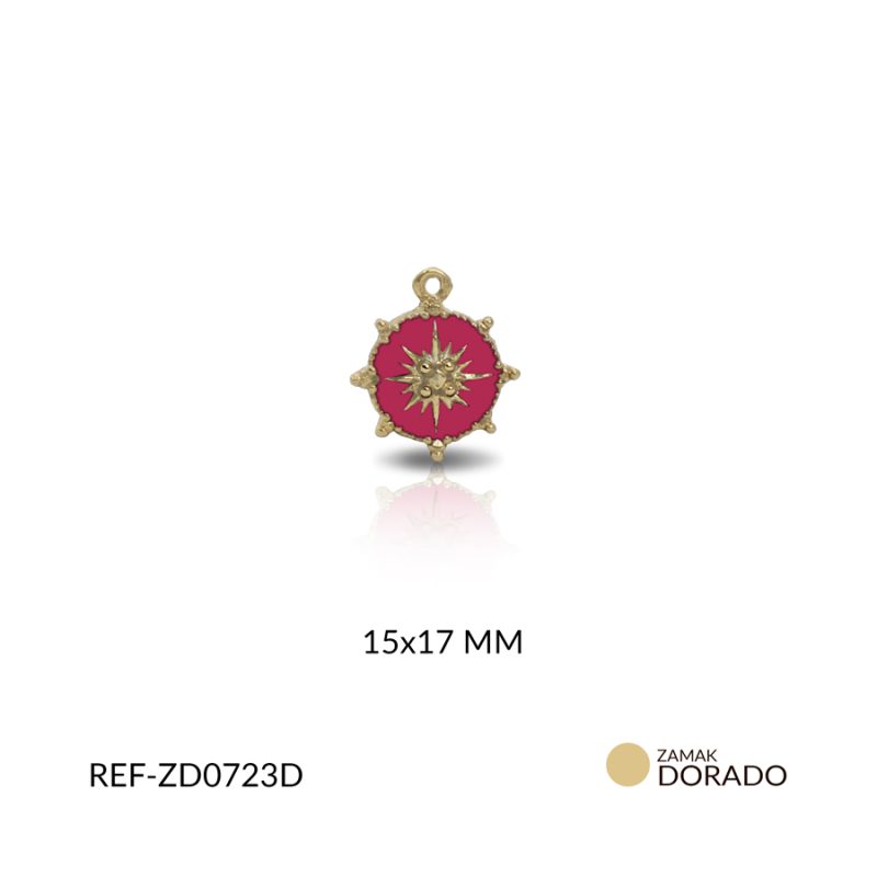 Dije zamak resina rosa estrella cardinal 17x15mm x und