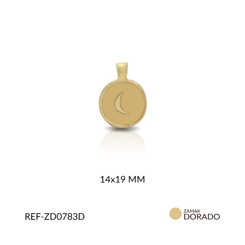 Dije zamak circular luna resina beige 19x14mm x und