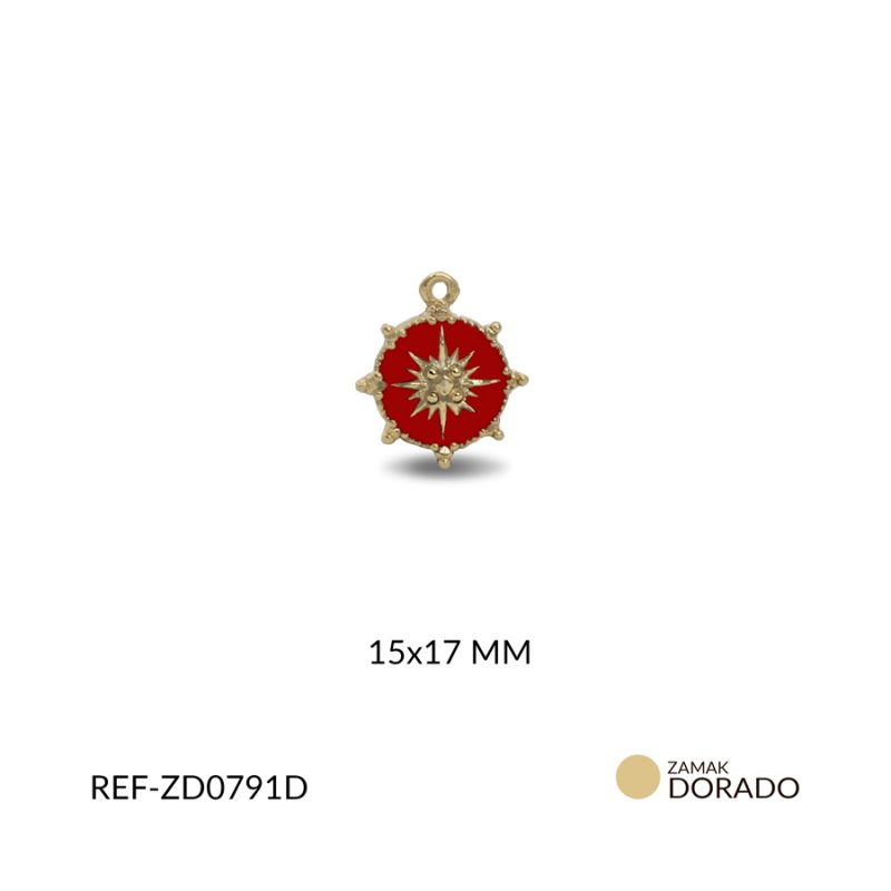 Dije zamak redondo estrella cardinal 17x15mm x und