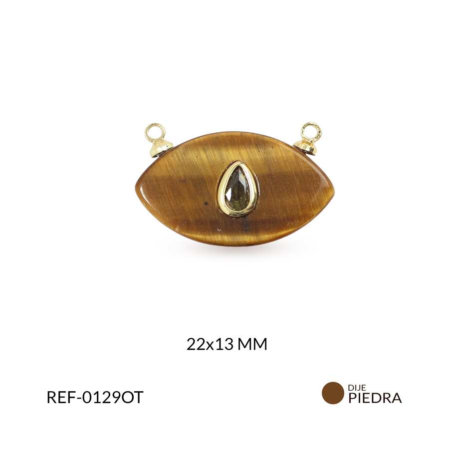 Piedra natural ojo de tigre 22x13mm x und