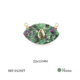 Piedra natural zoisita circón plateado 22x13mm x und