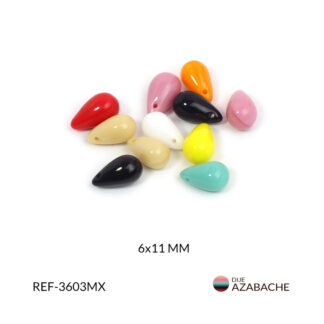 Dije azabache lagrima mixta 6x11mm x12 und